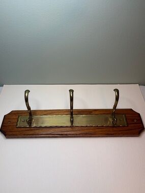 Gatco Solid Brass and Wood Wall Hook Rack